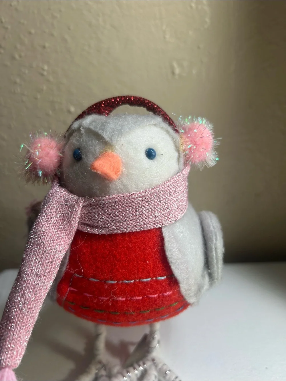 Target NOELLE Plush Holiday Bird in Red, Pink, Cream